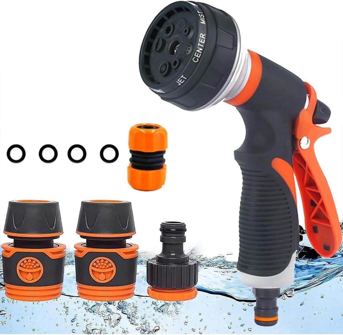Tuinsproeier - Handdouche sproeier - Tuin sproeien - 8 irrigatiepatronen - 10 x 10 x 10 millimeter - Metallic