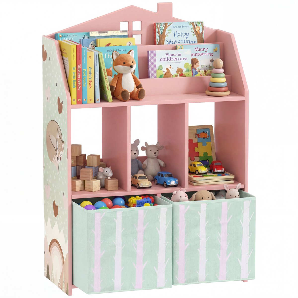 Aiyaplay Kinderopbergrek-MDF, Vliesstof-62,5L x 30B x 91,5H cm-Roze