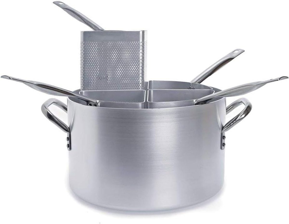 Kookpan met deksel - Soeppan Grote - Gelijkmatig koken - 3mm dik aluminium - 30 liter - Zilver