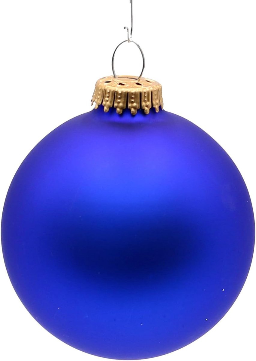 Kerstballen Set - Blauwe Ballen - Kerstboom Versieren - Mat Satijn Afwerking - 8 cm - Koningsblauw – foto 5