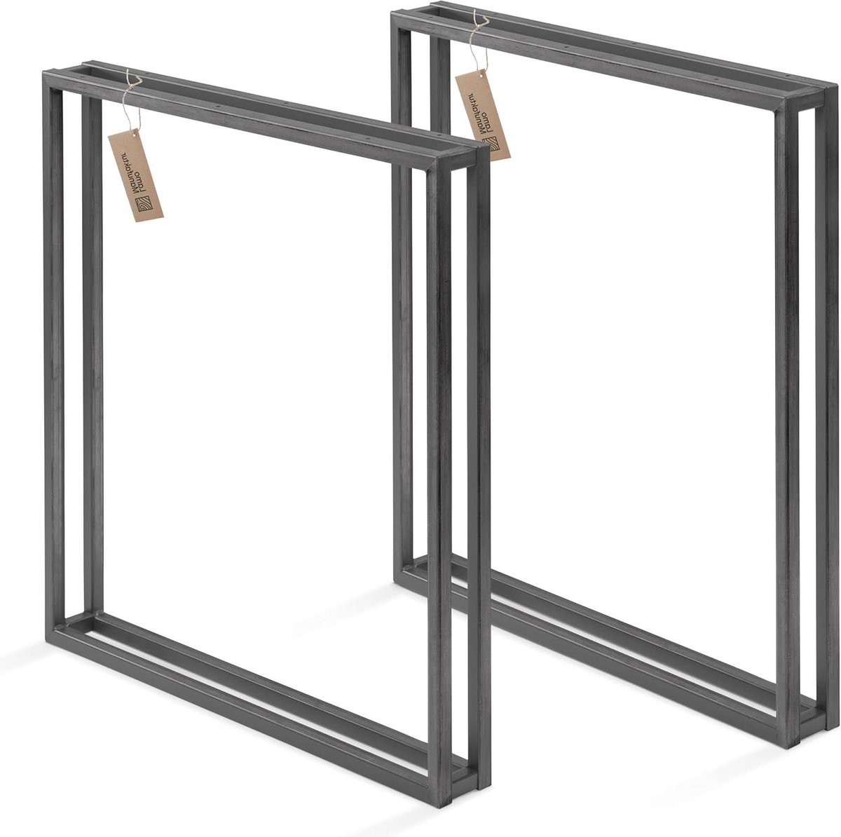 Tafelpoten - Bureau frame - Zelf meubels maken - Dubbel rechthoekig frame - 60x72 cm - Gelakt ruw staal