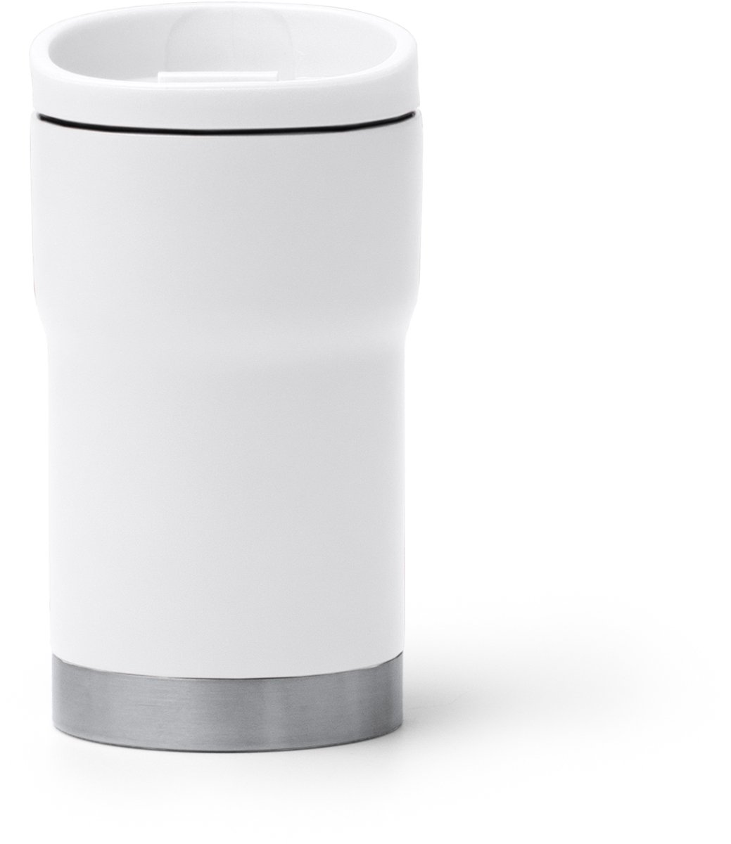 Witte dubbelwandige beker to-go 350 ml schroefdop met anti lek