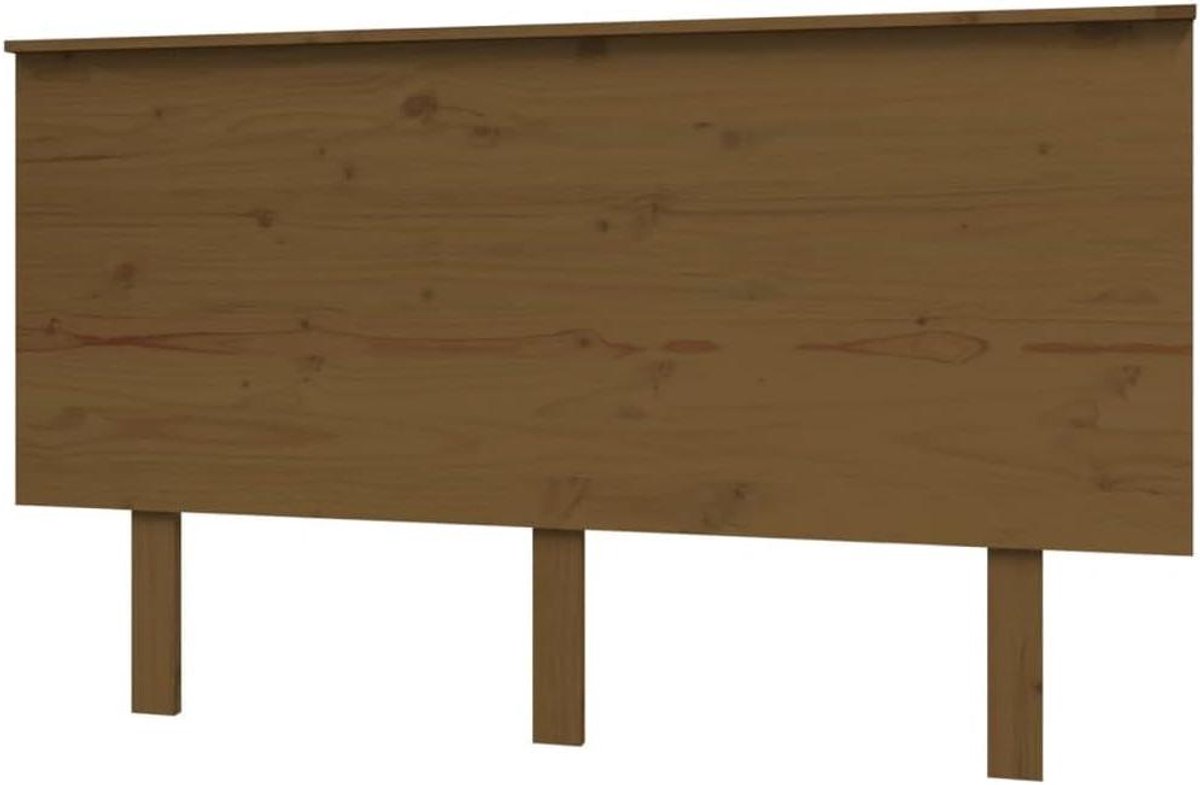 Houten hoofdbord - Bedonderdeel hoofdeinde - Rustieke slaapkamer - Massief grenenhout - 139x825 cm - Honingbruin