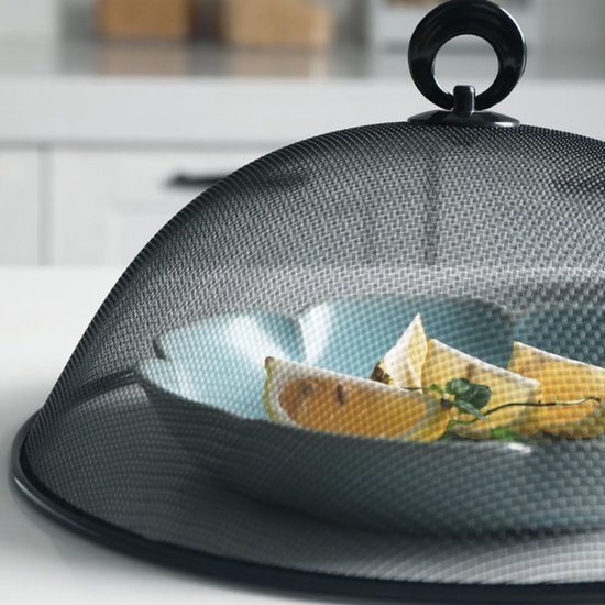 Vliegennet Voedselafdekhoes - Met handvat - Voor keuken, picknick en buiten - Zwart, 3 stuks — afbeelding 3