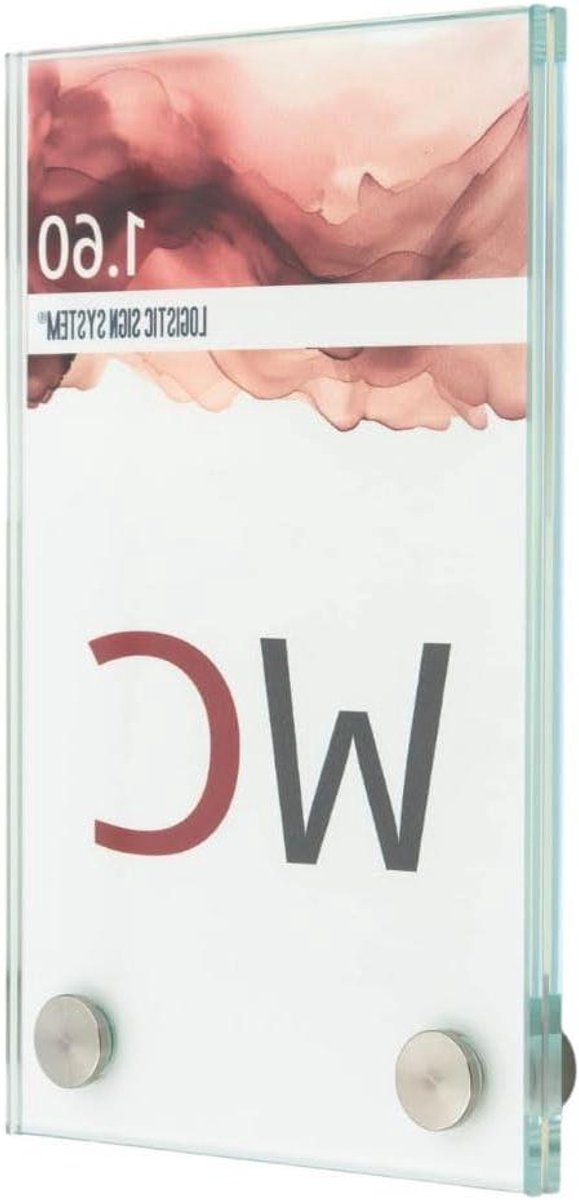 Deurbordje Glas - Adresplaatje Huisnummer - Entree Markeren - Met Opschrift - 100/160 mm - Roestvrij Staal