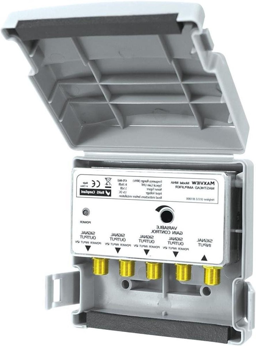 Signaal Versterker - Antenne Distributie - Satelliet Signaal - Variabele Gain - 4-Weg - Zwart