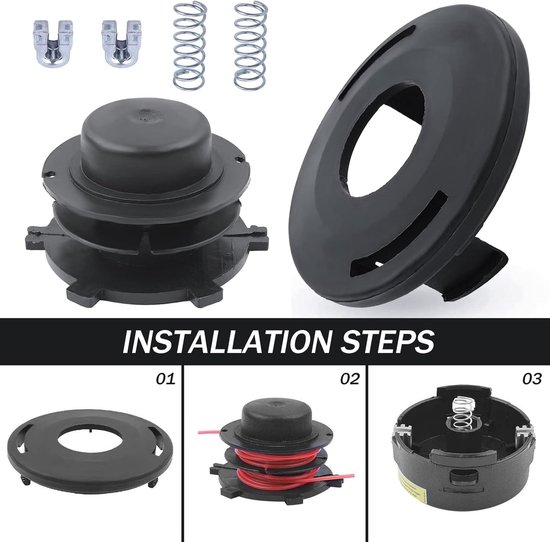 Geschikt voor 6-delige vervangende bosmaaierdraadset, kopspoel en beschermkap voor STIHL FS80 FS83 FS85 FS100 FS110 FS120 FS130 FS200 met veerbelaste draadtoevoeroog van Merkloos	 — afbeelding 5