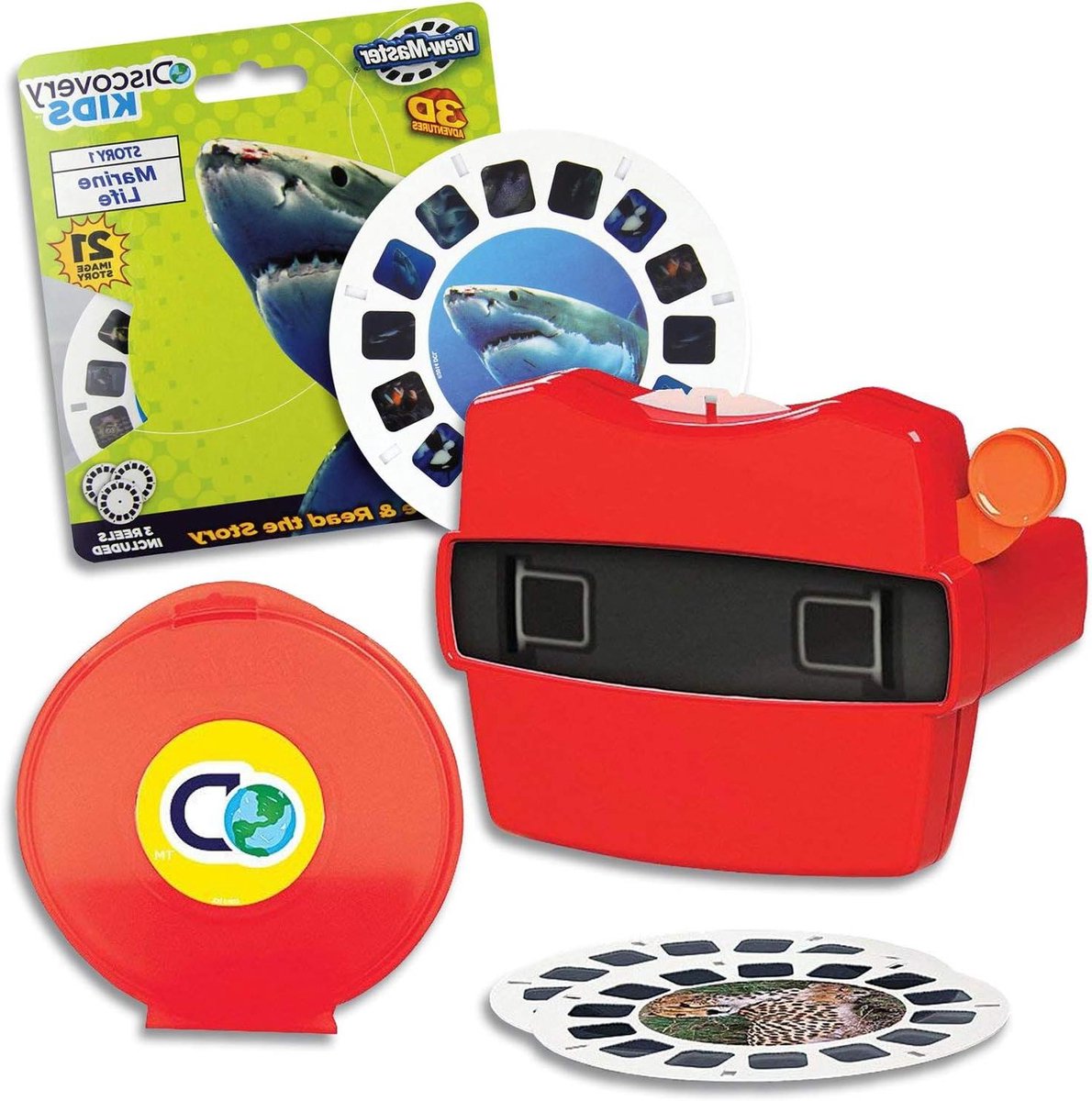 View-Master Rollen - 3D Beelden - Ontdek Wereld - Visueel-Ruimtelijk Leren - 5 Stuks - rood