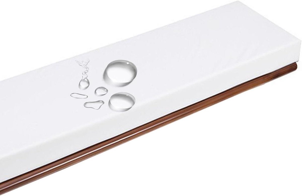 Bankkussen - Zitkussen Tuinbank - Buiten Zitten - Waterdicht Kunstleer - 150x45x5cm - Wit