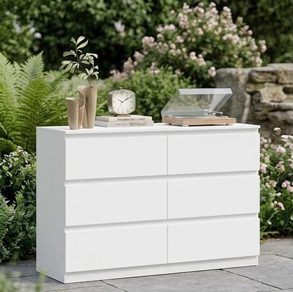 Commode met 6 Laden 100x36x69 - 100x36x69 cm - Wit - Medahomestore