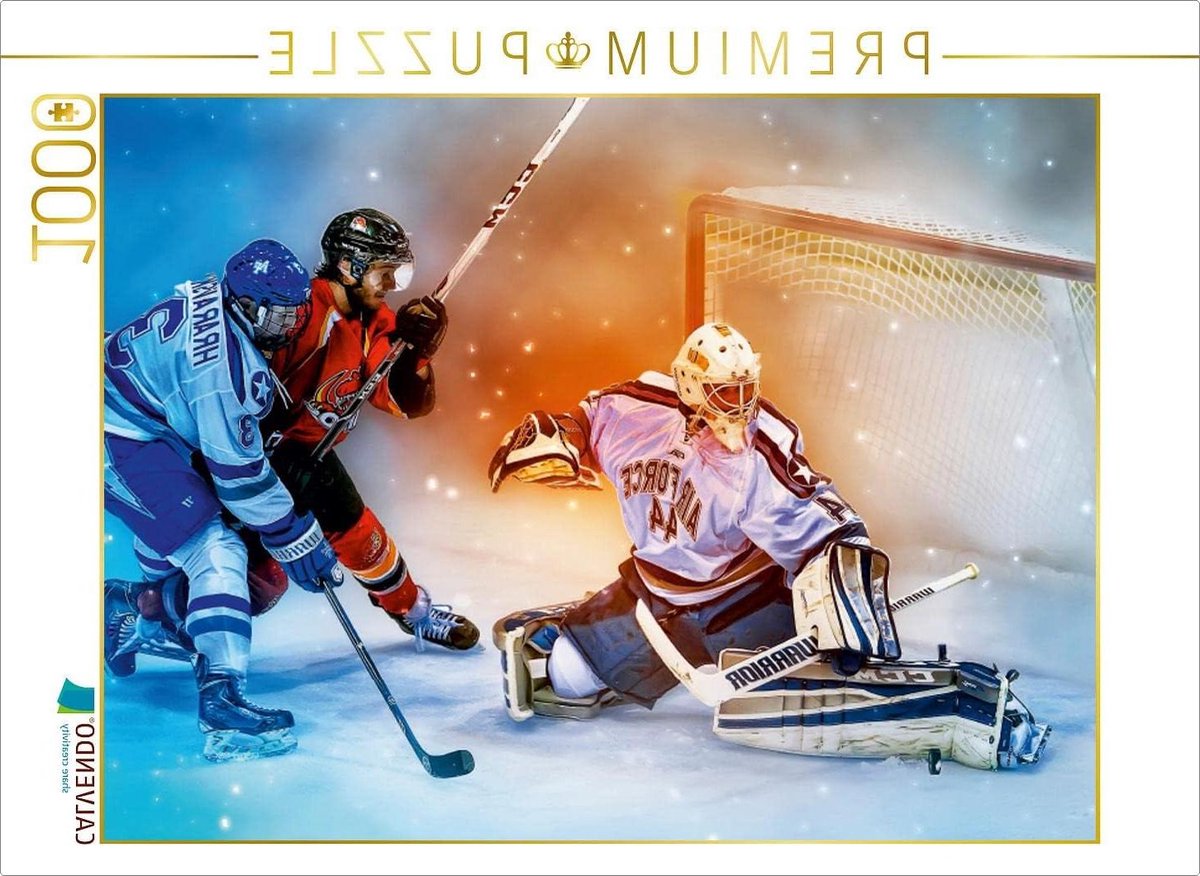 Legpuzzel IJshockey - Puzzel 1000 stukjes - Ontspanning en concentratie - Gemaakt in Duitsland - 64 x 48 cm - Meerkleurig