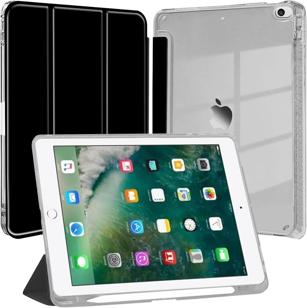 iPad 9.7 Case - Tablet Hoes - Bescherming Tablet - Ingebouwde Penhouder - 9.7 Inch - Zwart