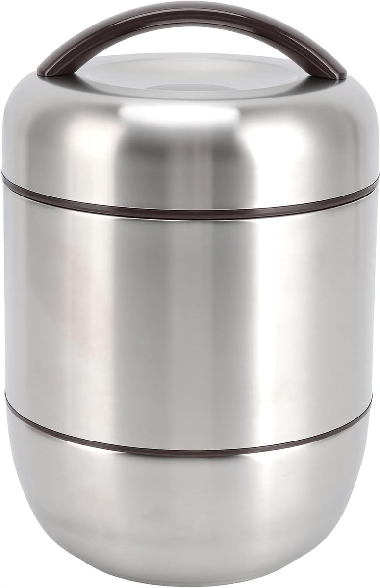 Isolerende Lunchbox van Roestvrij Staal - 4 Laags Stapelbare Compartment, Lekvrije Thermos Lunchdoos voor Werk, Thuis, Picknick en Buitenactiviteiten