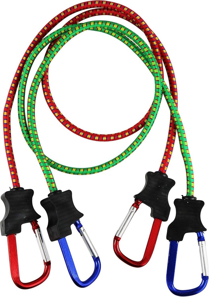 Elastische Spanner - Bungee Koord - Zaken Bevestigen - Met Karabijnhaak - 100 cm - Gesorteerd
