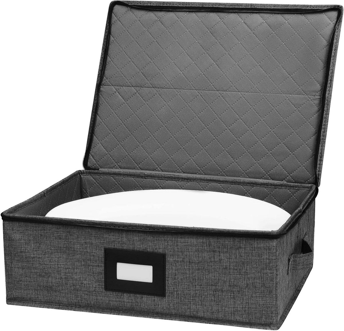 Servies Opbergkoffer - Borden Opslag - Veilig Verhuizen - Harde Beschermende Schaal - 17x13x6 Inch - Zwart