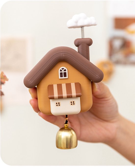 Dingdong deurbel - Klein huis - Messing bel - Deurhanger - Magnetische windgong - Herinnering winkelopening - Deurbel - 9,7 cm * 16 cm * 3 cm — afbeelding 2