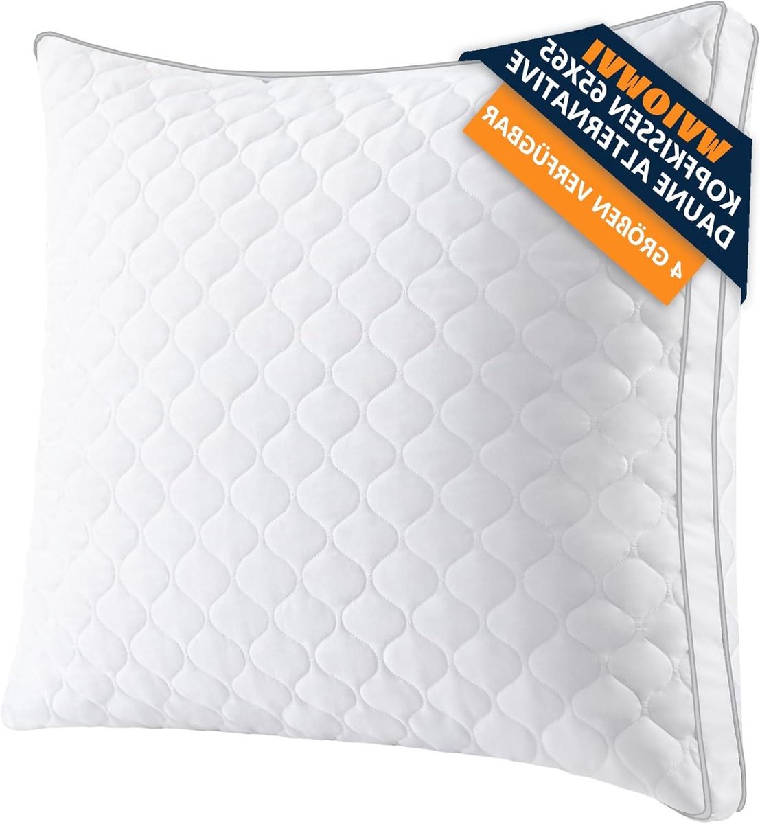 Hoofdkussen - Bedkussen Bankkussen - Goede Ondersteuning Nek - Huidvriendelijk Ademend - 65 x 65 cm - Wit