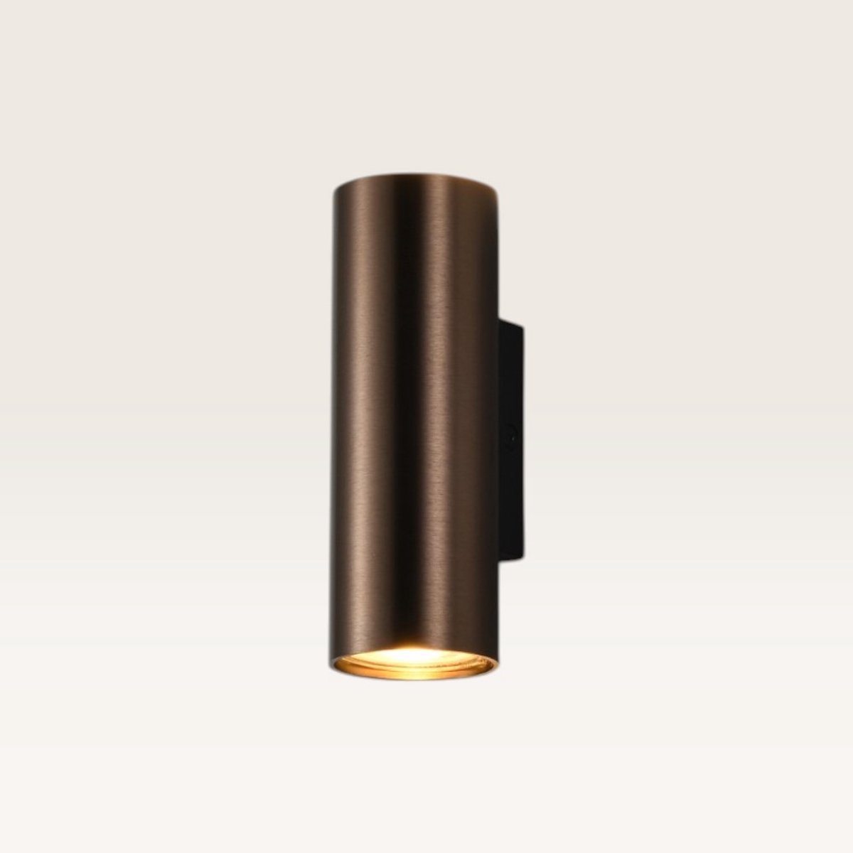 Wandlamp Mirano bronzo - GU10-fitting - Cilindervormige spot - Minimalistisch design - IP20 voor binnen