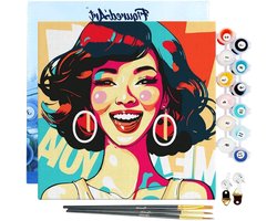 Mini Schilderen op Nummer - Creatieve Hobby Kit - Ontspannen en Decoreren - Alles Inbegrepen - 20x20 cm - Pop Art