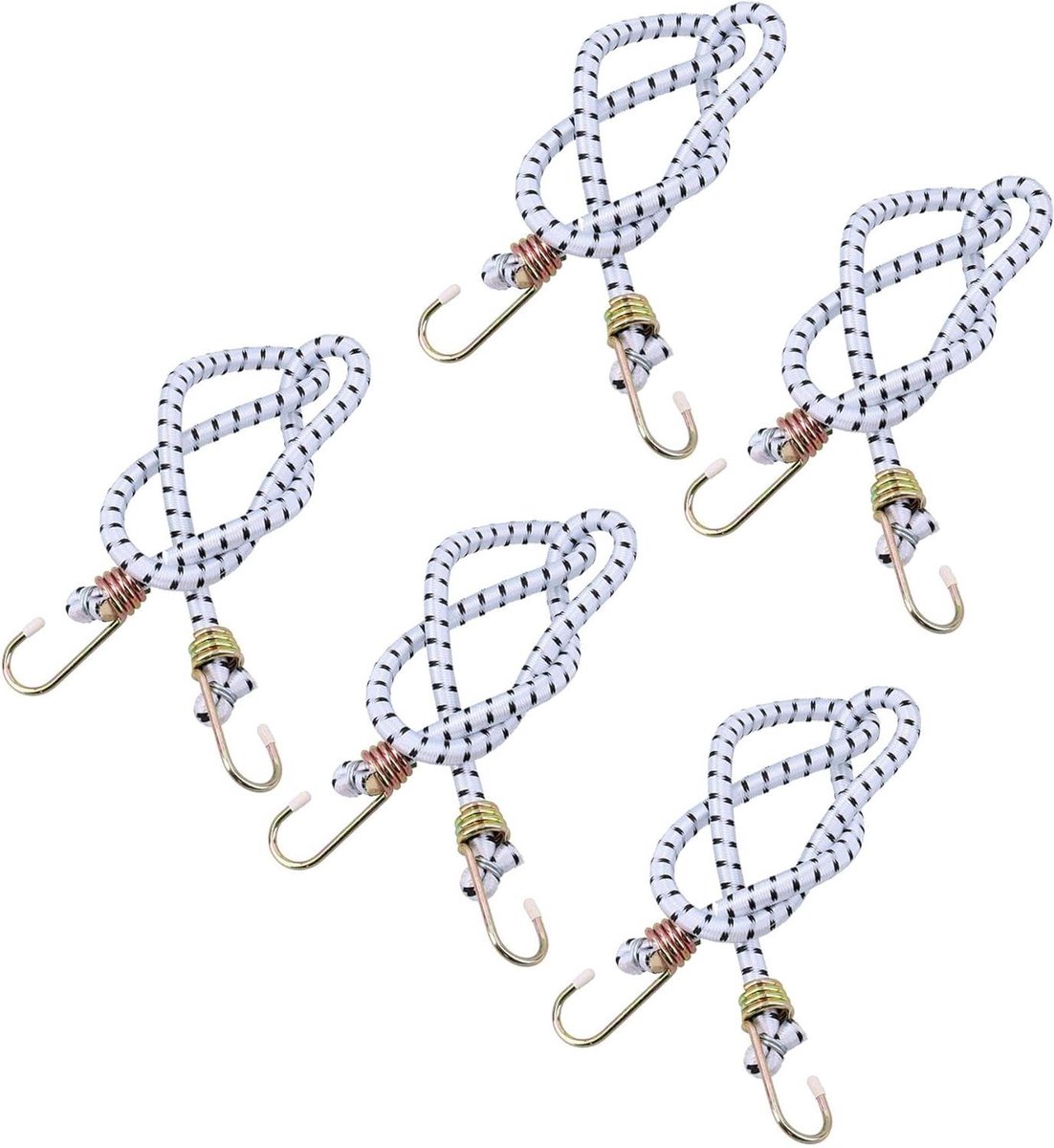 Bungee Koorden Set - Elastische Spanners Bevestigingskoorden - Ladingen Vastzetten - Extra Brede Koorden - 10 Stuks 900mm - Zwart