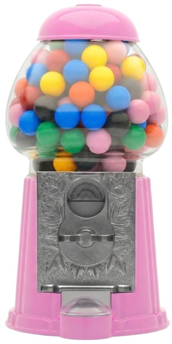 DnA® Kauwgomballen Automaat - Snoepdispenser - Gumball Machine - Snoepmachine - Snoepautomaat - Roze - 13cm x 12cm x 23cm