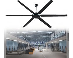 Plafondventilator - Industriële ventilator - Ruimte Koelen - Zonder Verlichting - 200 cm - Wit