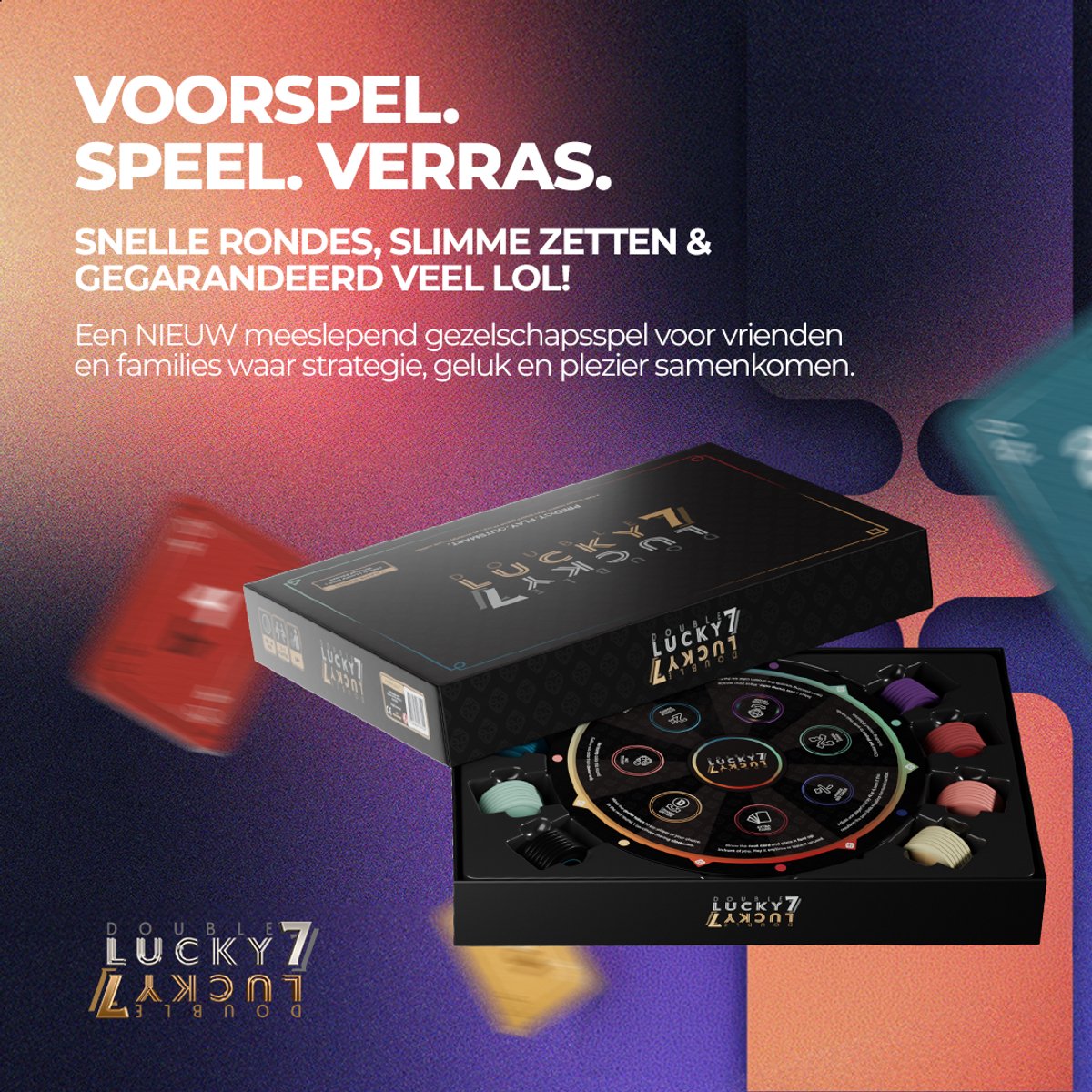 Double Lucky 7 - Gezelschapsspel voor volwassenen en families - 2026 Editie met Lucky Wheel – Bordspel & kaartspel in 1 met verrassende twists - Vanaf 14 jaar - 2 tot 7 spelers - 40 min. — afbeelding 12