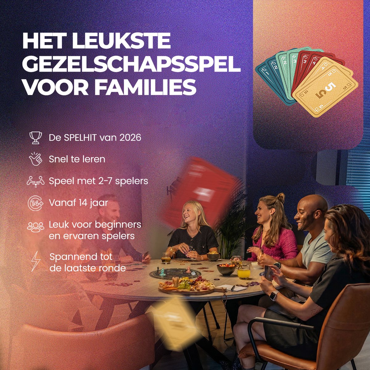 Double Lucky 7 - Gezelschapsspel voor volwassenen en families - 2026 Editie met Lucky Wheel – Bordspel & kaartspel in 1 met verrassende twists - Vanaf 14 jaar - 2 tot 7 spelers - 40 min. — afbeelding 4