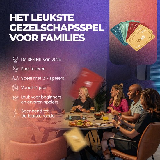 Double Lucky 7 - Gezelschapsspel voor volwassenen en families - 2026 Editie met Lucky Wheel – Bordspel & kaartspel in 1 met verrassende twists - Vanaf 14 jaar - 2 tot 7 spelers - 40 min.