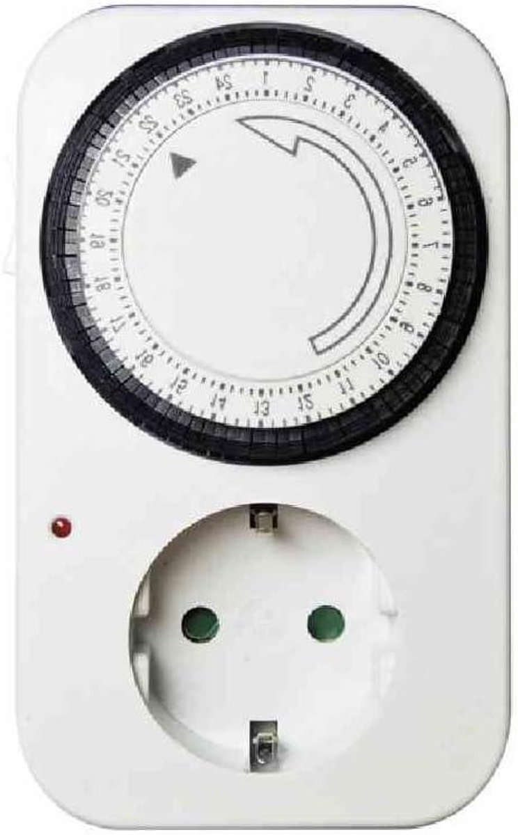 Tijdklok - Mechanische Timer - Apparaten Sturen - Max 16 Amp - 3500 Watt - Wit