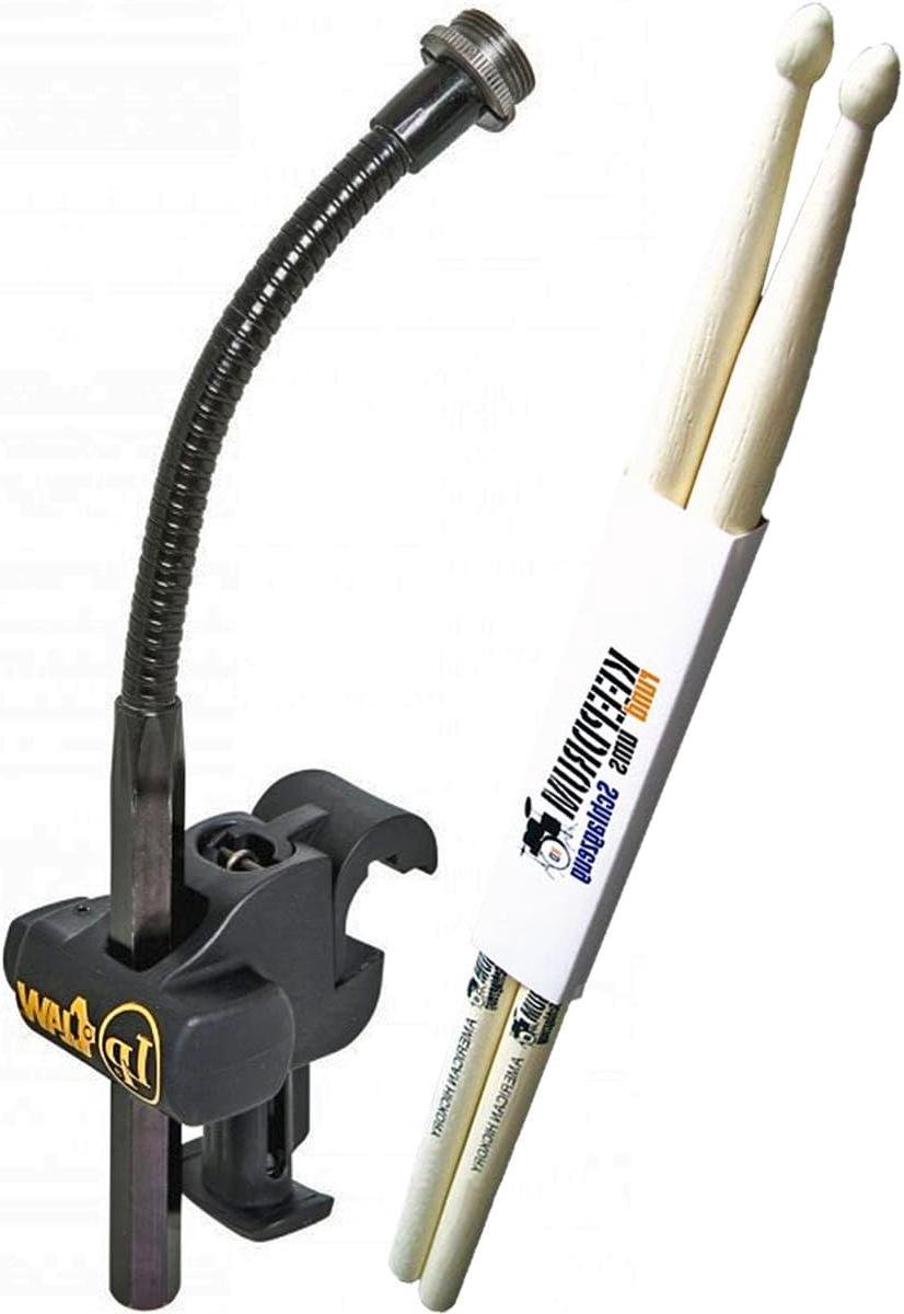 Microfoonhouder - Mic Claw Zwanenhals - Percussie Microfoon Plaatsen - Montage op Spanband - Universeel - Zwart