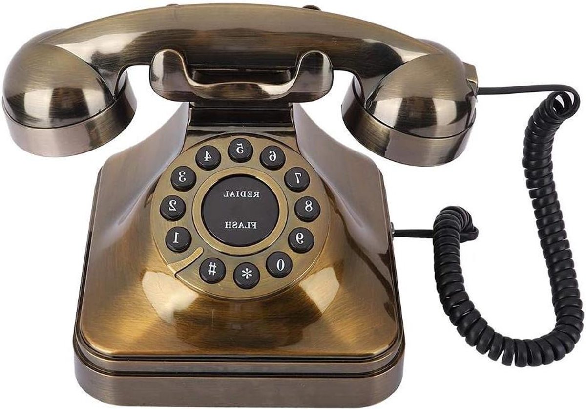 Vaste Telefoon - Antieke Telefoon - Klassieke Decoratie - Ruisonderdrukking - Klein Formaat - Brons