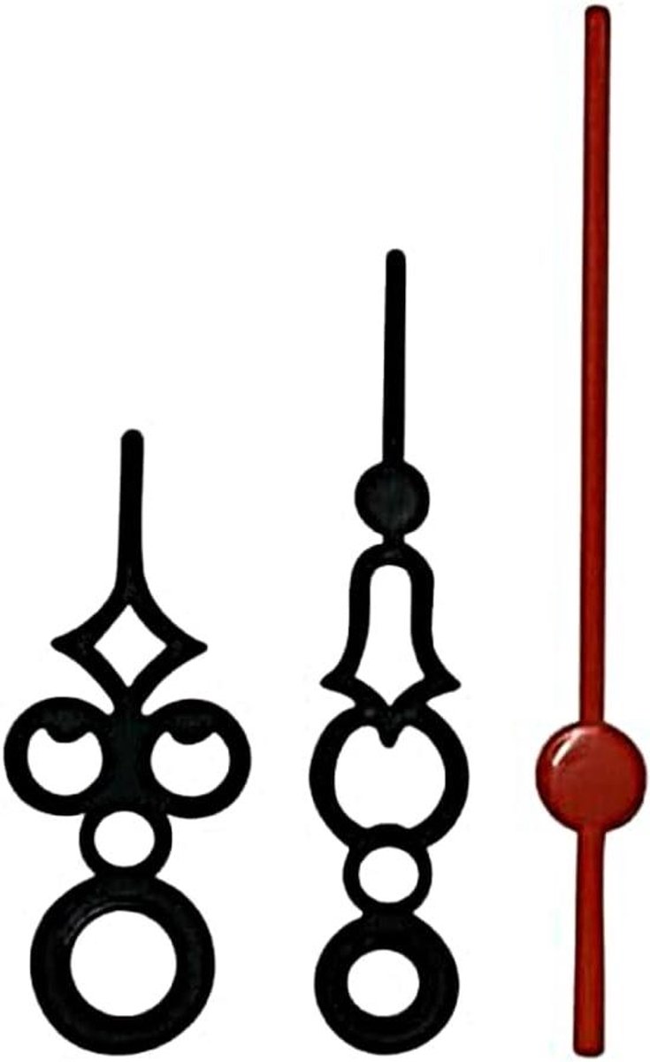 Klok wijzers - Uurwerk wijzers - Klok repareren - Pers fit montage - 40 mm - Zwart