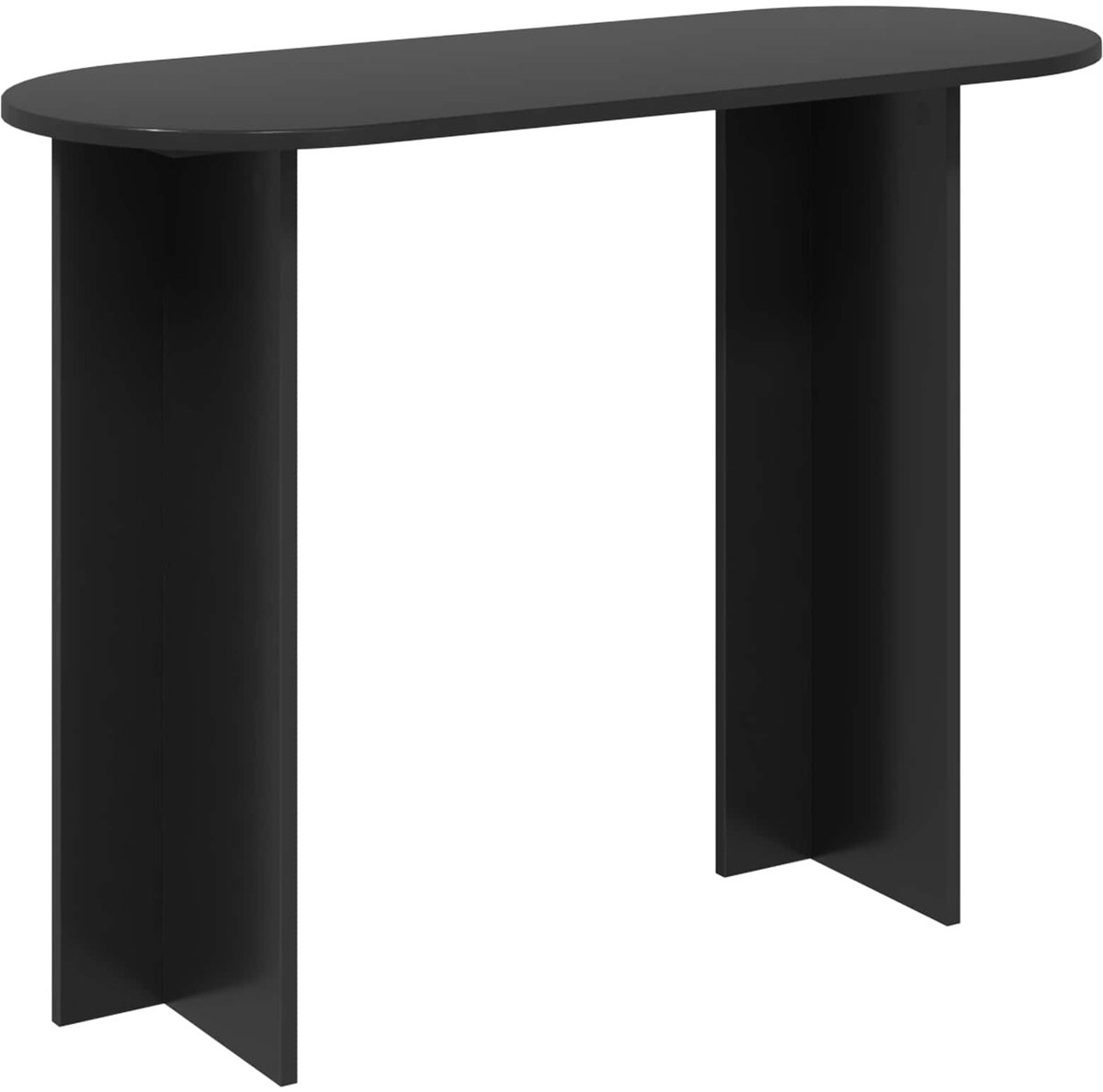 vidaXL Wandtafel - Zwart - 100 - x - 39,5 - x - 75 - cm - Bewerkt - hout