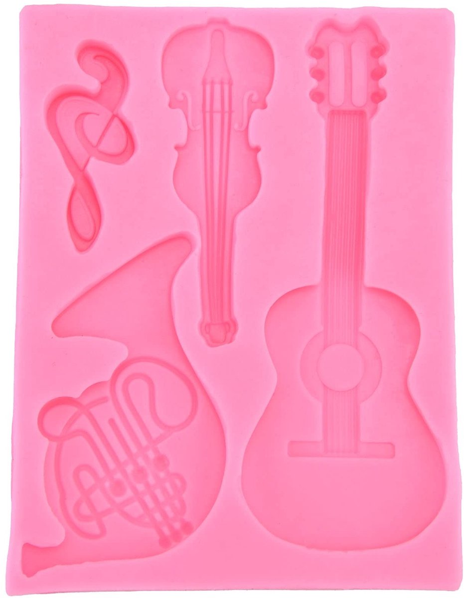 ONF3 - Bakvorm - Siliconen Chocoladevorm - Snoepvorm - Muziekinstrument - Fondant Schimmel - Bakkerij Tool - Geschikt voor taarten - Kleur: stan...
