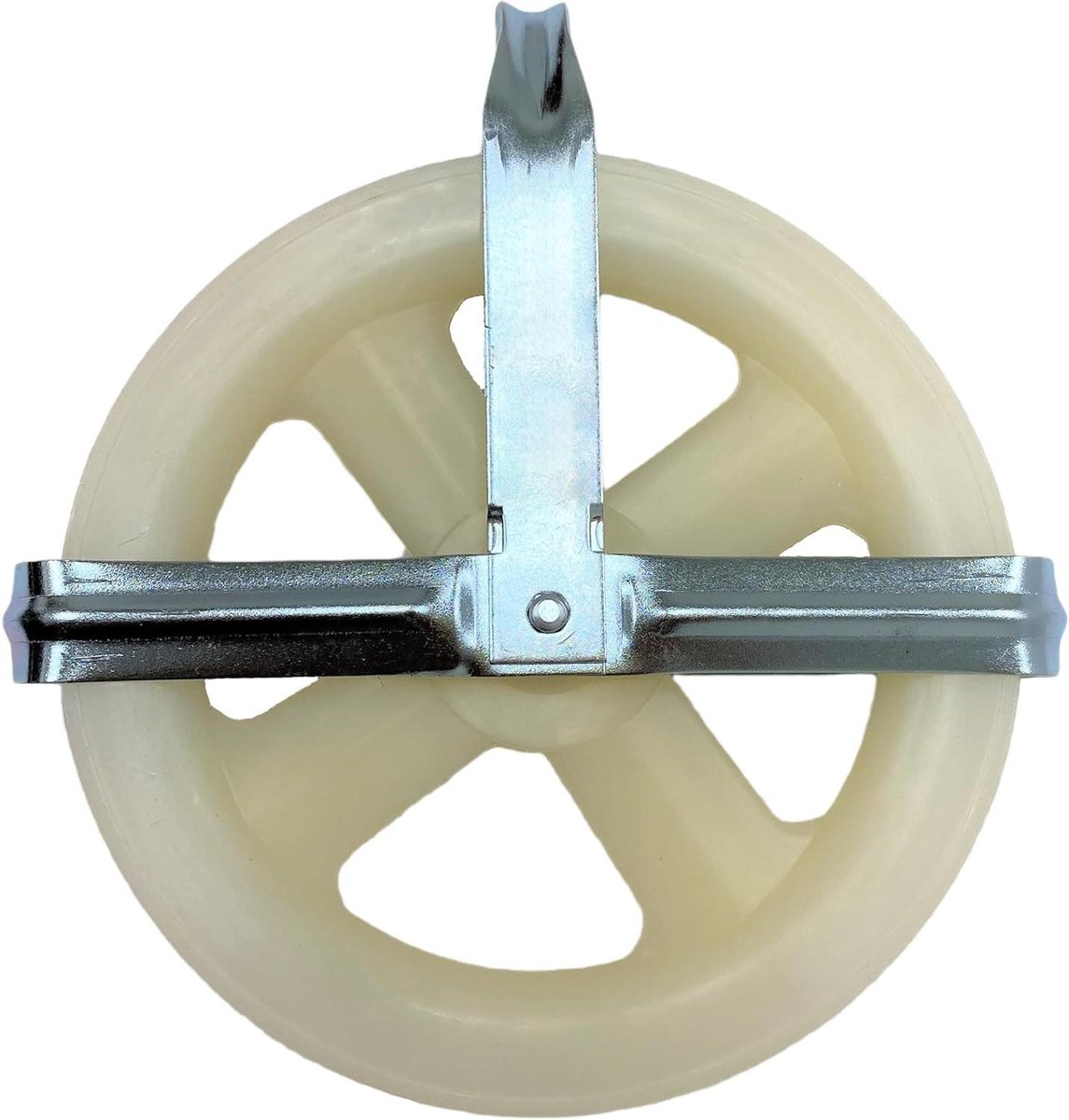 Waslijn Katrol - Touw Katrol - Buiten Wassen - Aluminium As - 5 Inch Wiel - Wit