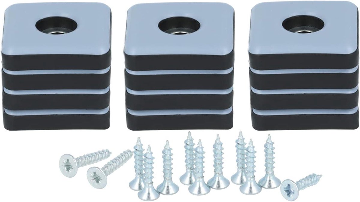 Teflon Ladder Glijders - Meubelglijders Schroef - Meubels Verplaatsen - PTFE Glijvlak - 25 x 25 mm - Blauw Grijs Zwart