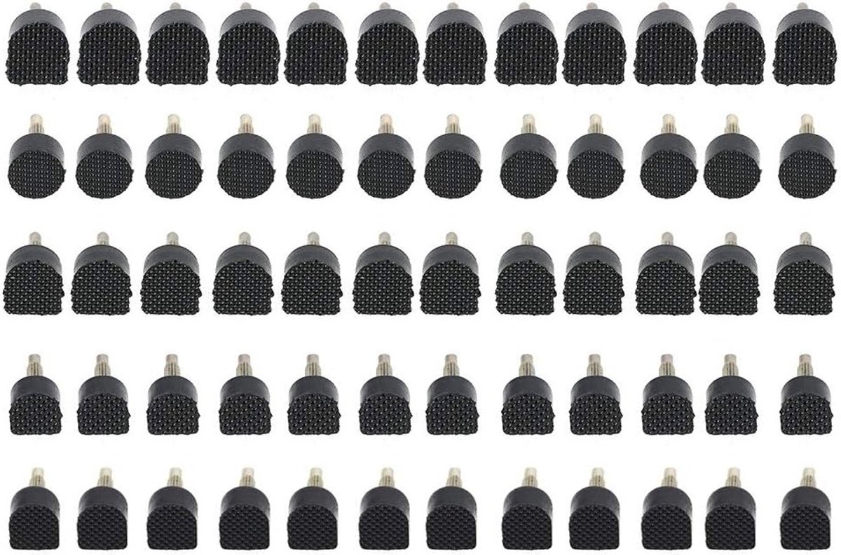 Schoenstuds in 5 verschillende maten voor het maken van hoge hakken, vervangbare pinnen en accessoires (60 stuks/pack), zwart