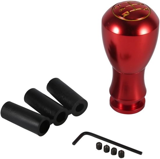 Schakelpookknop - Versnellingspookknop Auto - Versnellingen Wisselen - 5 Versnellingen - 8-12 mm Gatdiameter - Rood van Merkloos — afbeelding 2