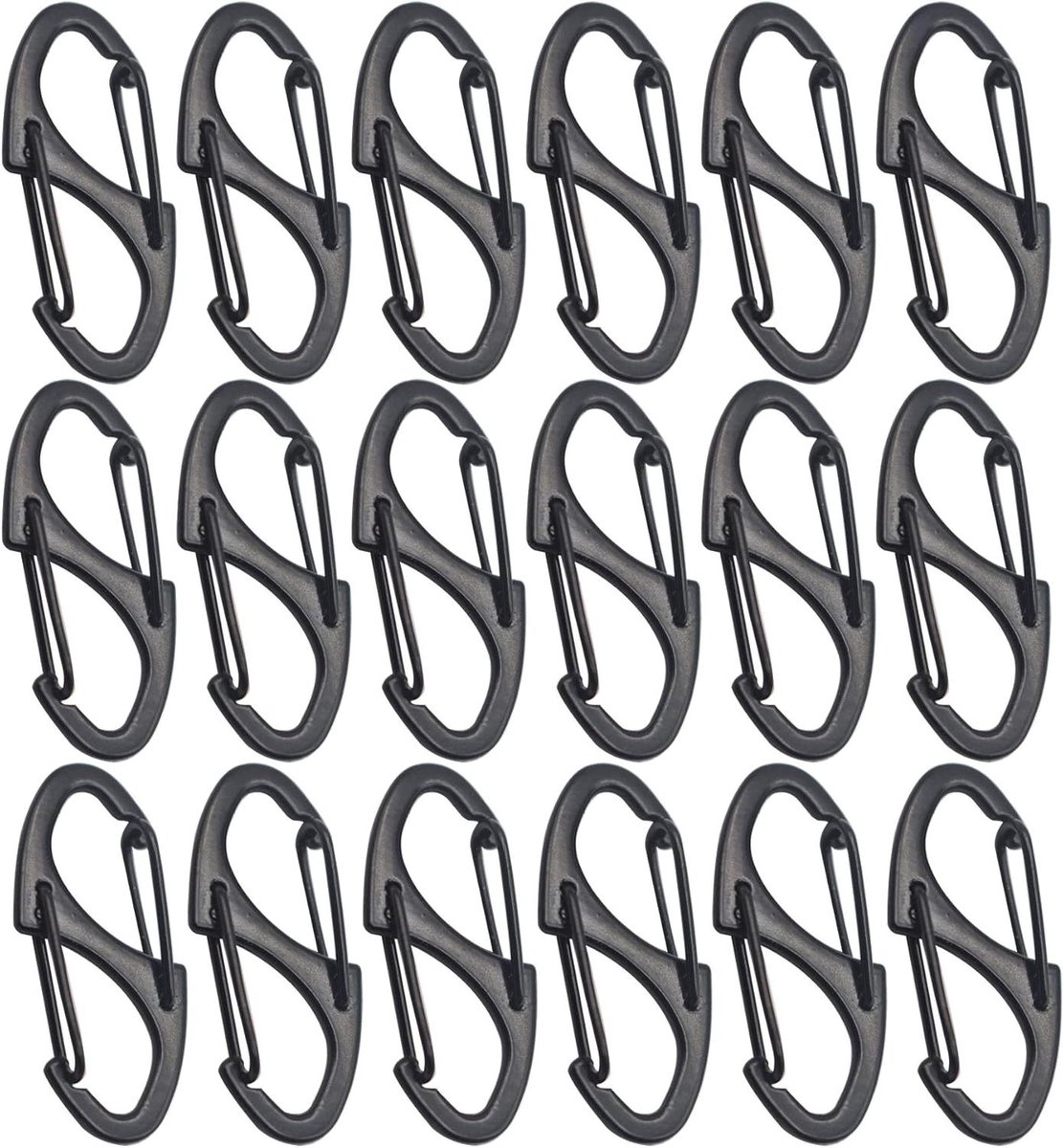 Kleine Karabijnhaak - Dubbele Snap Haken - Bevestigen van spullen - Dubbel Einde - 40mm - Zwart