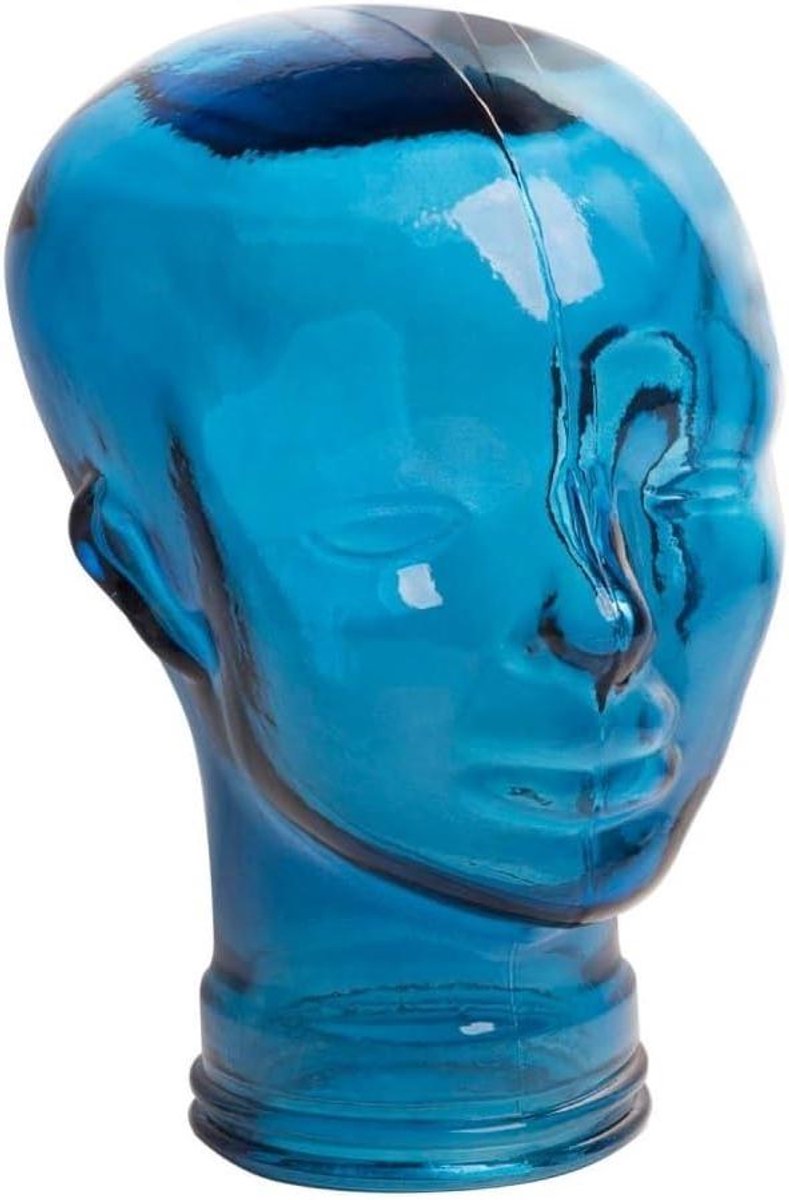 Hoofdtelefoon Stand - Koptelefoonhouder Display - Hoofdtelefoon Opbergen - Gemaakt Van Gerecycled Glas - 29 cm Hoog - Blauw