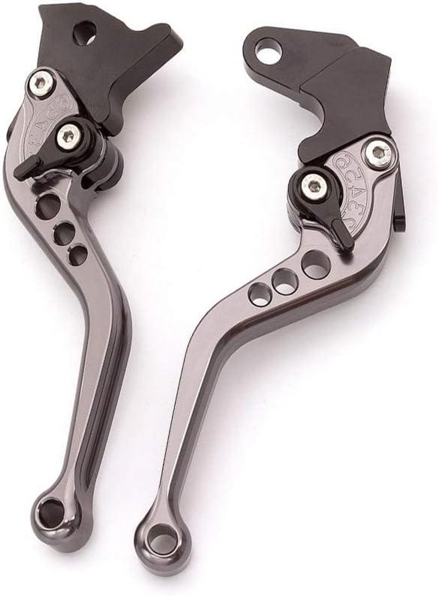 Remhendel Vouw Set - Koppelingshendel Verstelbaar - Motor Beschermen - Korte Hendel Type - Short Type - Titanium