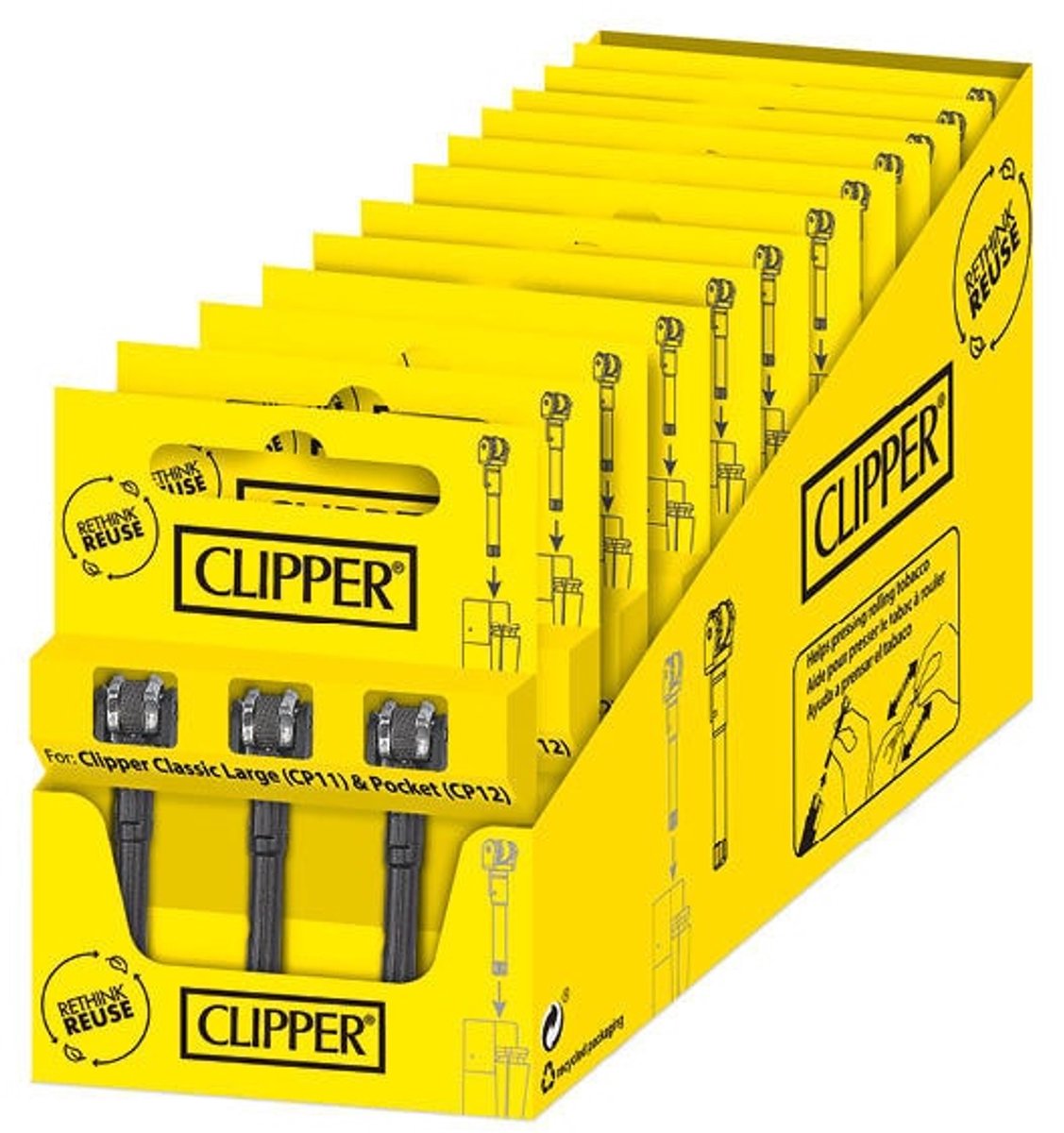 Clipper Vuursteen Systeem - Flints - Large & Pocket CP11 & CP12 (display 12 stuks)