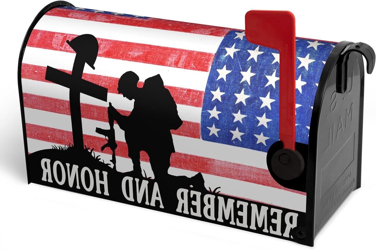 Brievenbushoes Herdenking - Brievenbusdecoratie Vlag - Brievenbus Versieren - Magnetische Bevestiging - 53 x 64 cm - Patriottisch Amerikaans