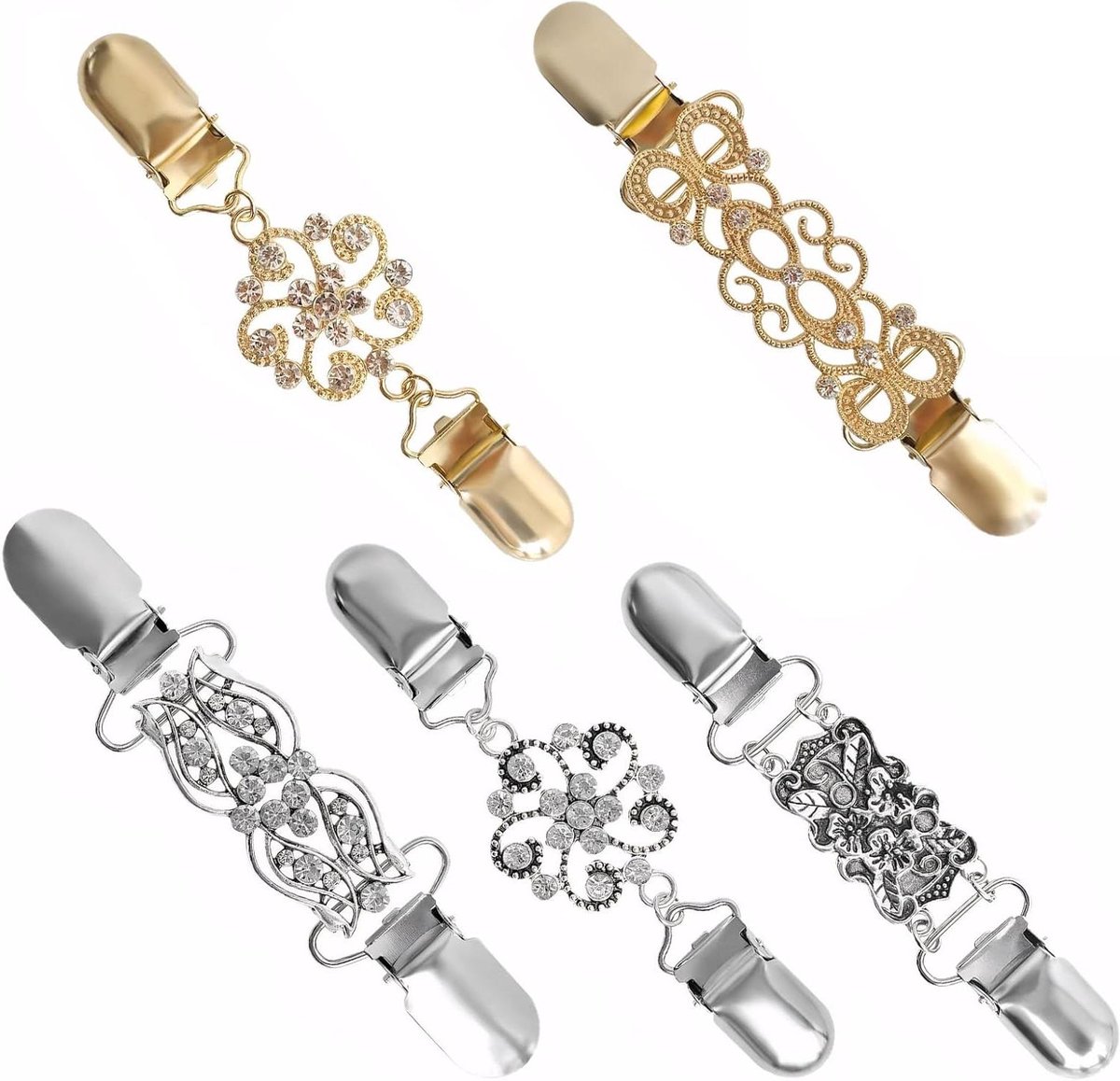 Truien Clips - Jurk Clips - Kleding Fixeren - Verstelbare Pasvorm - 5 Stuks - Zilverkleurig