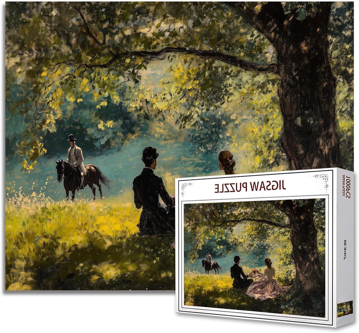 Legpuzzel 1000 stukjes - Kunstpuzzel Volwassenen - Ontspanning Thuis - Monet Stijl Afbeelding - 70 x 50 cm - Monet 06