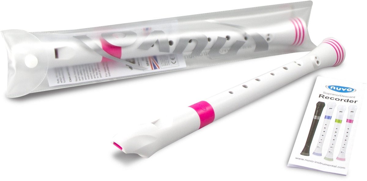 Nuvo Blokfluit NURB300 - wit/roze