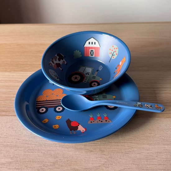 Tractor boerderij kinder servies set (bord, kom, en lepel) - Die Spiegelburg van Merkloos — afbeelding 2
