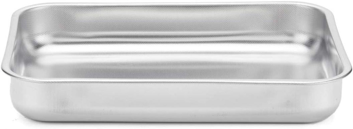 Steel Pan - Braadslede - Oven Gerechten Maken - Antikleef Coating - Rechthoekig - Zilver