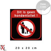 Pictogram/ bord | "Dit is geen hondentoilet" | 20 x 20 cm | Hondenpoep | Kunststof | Hondenweide | Zwart | 1 stuk